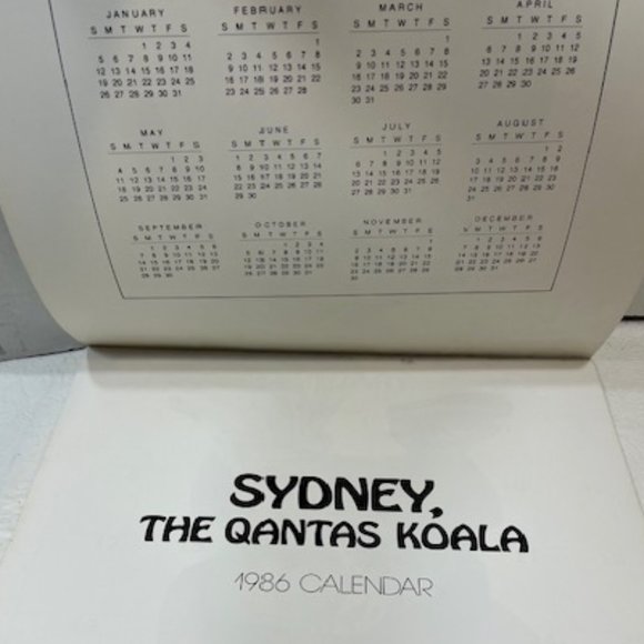 VTG "Sydney", the Qantas Koala Bear 1986 Calendar 12x12" - Picture 2 of 12